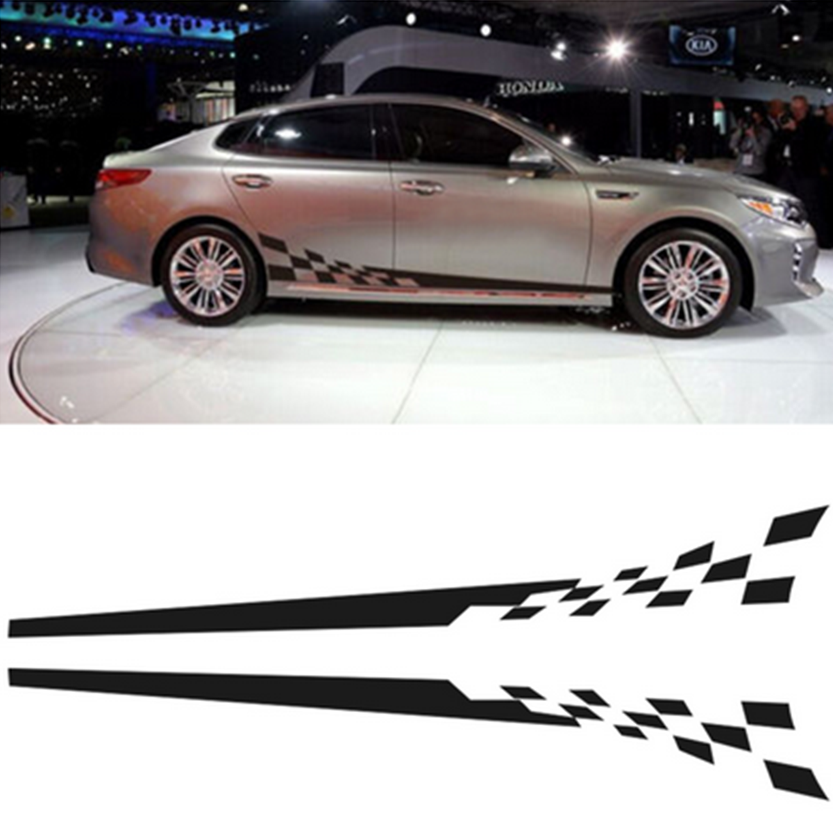 Black Sticker 2PCS Waterproof Car Decal Vinyl Graphics Side Stickers Body Decals