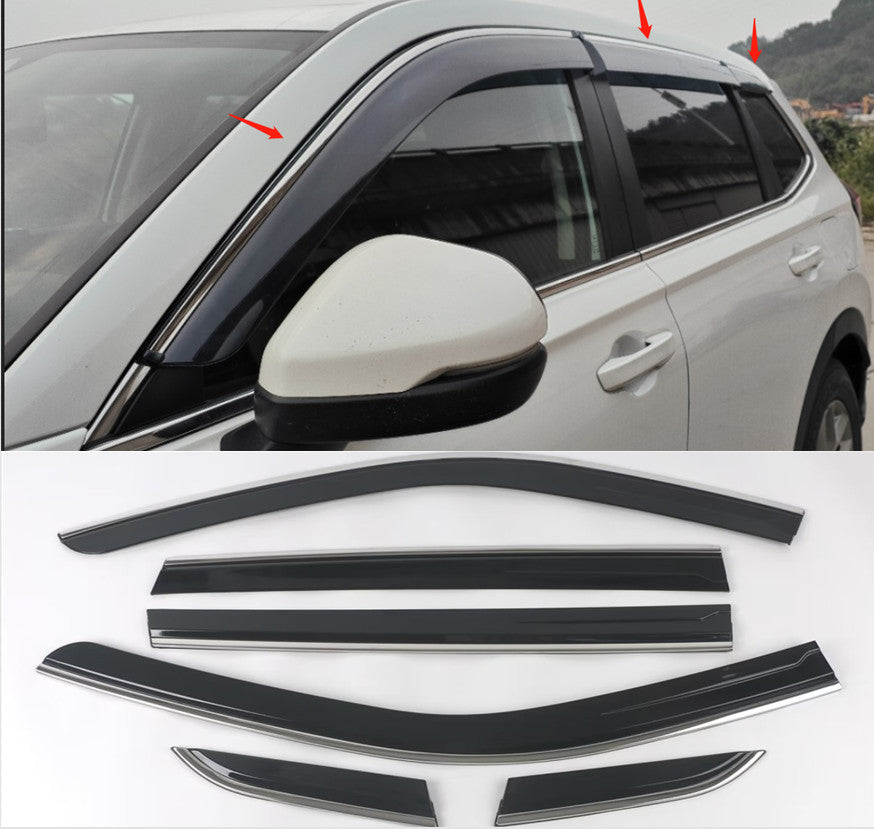 for Honda CR-V 2023-2024 Black Window Visor Vent Shade Sun Rain Guard Cover Set