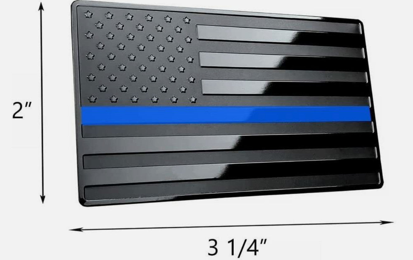 Car side fender rear trunk badge sticker American flag black and blue  for ford