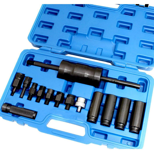 14-piece set of diesel injector extractor remover and common rail adapter puller slide weight
