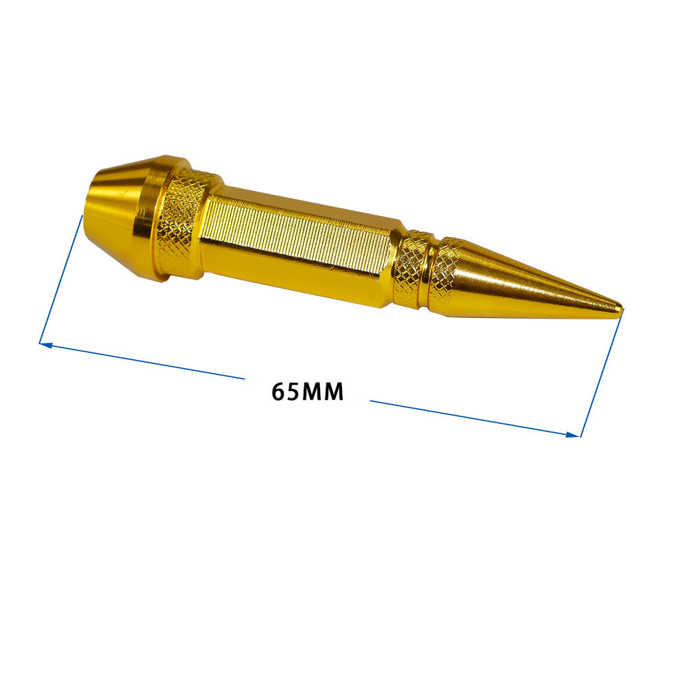 Gold 4pcs Aluminum Car Tire Wheel Rim Valve Cap Spiked Air Port Dust Cover Stems