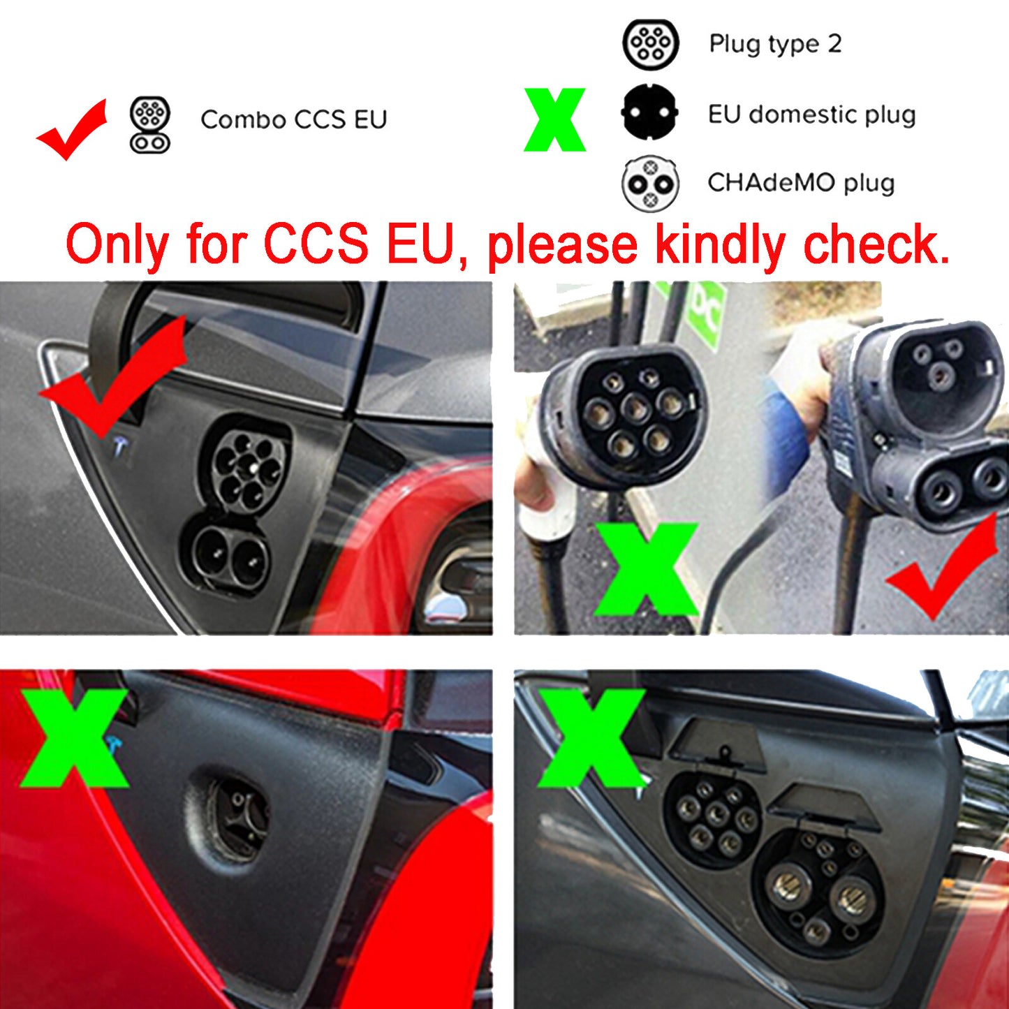 Silicone Car Charging Connector Cover for Tesla Model 3 for Model Y 2017-2021 EU CCS