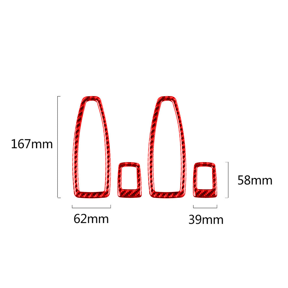 Red Carbon Fiber Window Switch Panel Trim Cover for BMW 3 Series F30 2013-2019