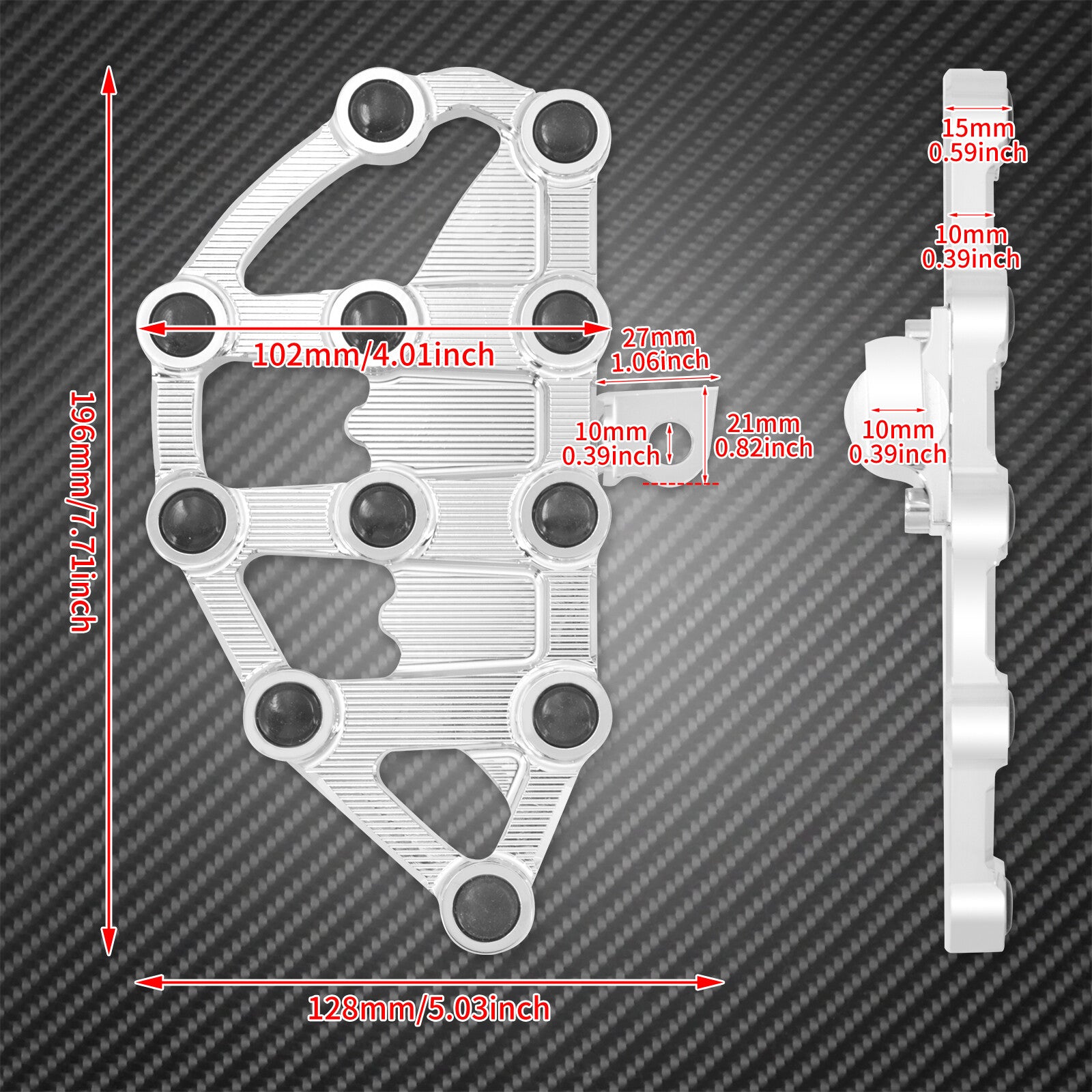 Chrome Rear Passenger Floorboards Footboards Footpeg Rest Fit for Harley Touring