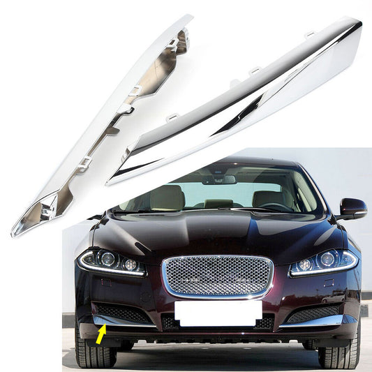 2pcs Front Side Grille Molding Trim Left  Right Chrome Fit for Jaguar XF 2012-2015