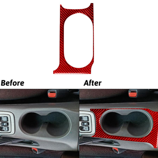 Red Carbon Fiber Console Water Cup Holder Frame Cover for Toyota Celica 2001-05