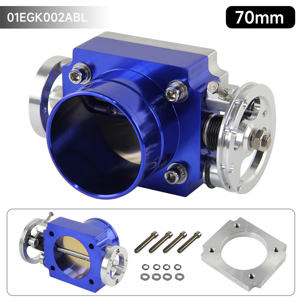 70mm High Flow Alloy Aluminum Universal CNC Billet Intake Throttle Body Blue