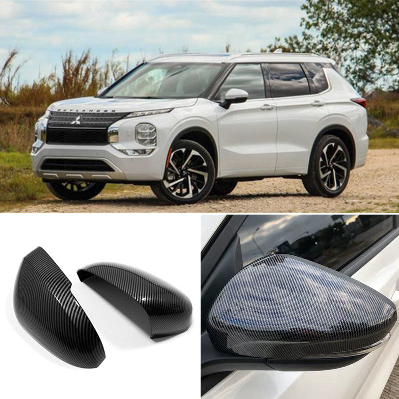 Carbon Fiber Exterior Side Mirror Cover Trims for Mitsubishi Outlander 2022-2023