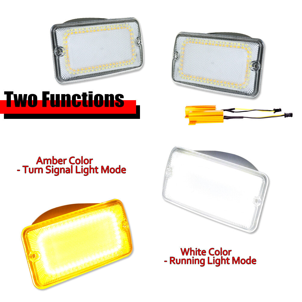 Transparent lens switch LED front DRL turn signal lights for Jeep for Wrangler TJ 97-06