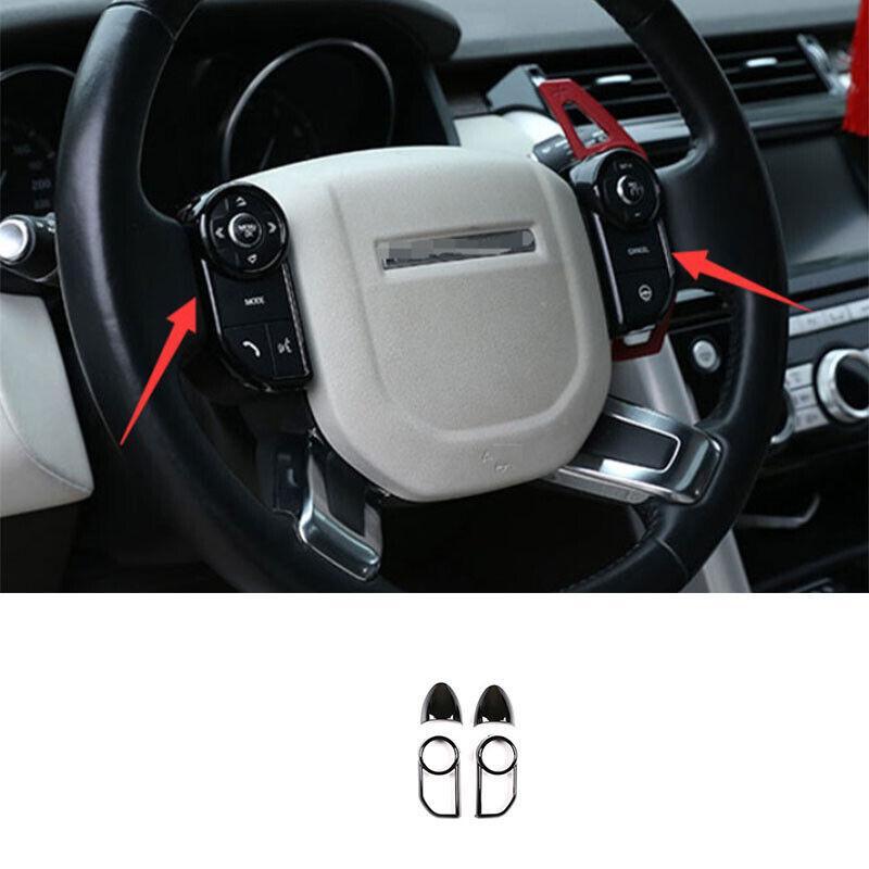 Black Interior Steering Wheel Button Frame Cover 4PCS For Land for Rover 14-17