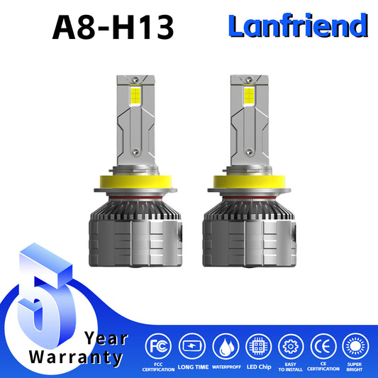 2x H13 Hi/Lo Headlight Super Power Bright Bulbs Kit 6000K 10200LM While 12 chip