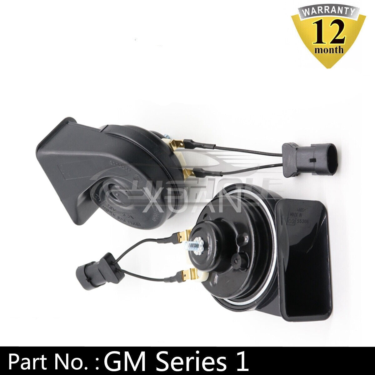 Suitable for universal series black 12V loud automatic snail electric air horn universal ABS