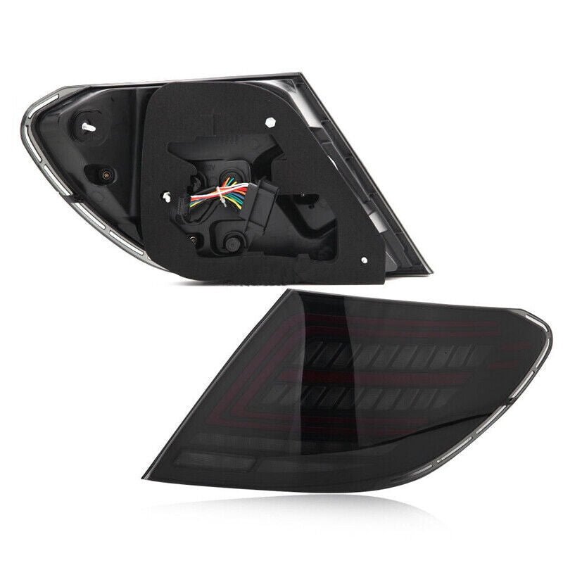 Pair for Mercedes W204 C250 C300 2007-2014 Smoked LED Tail Light Rear Brack Lamp