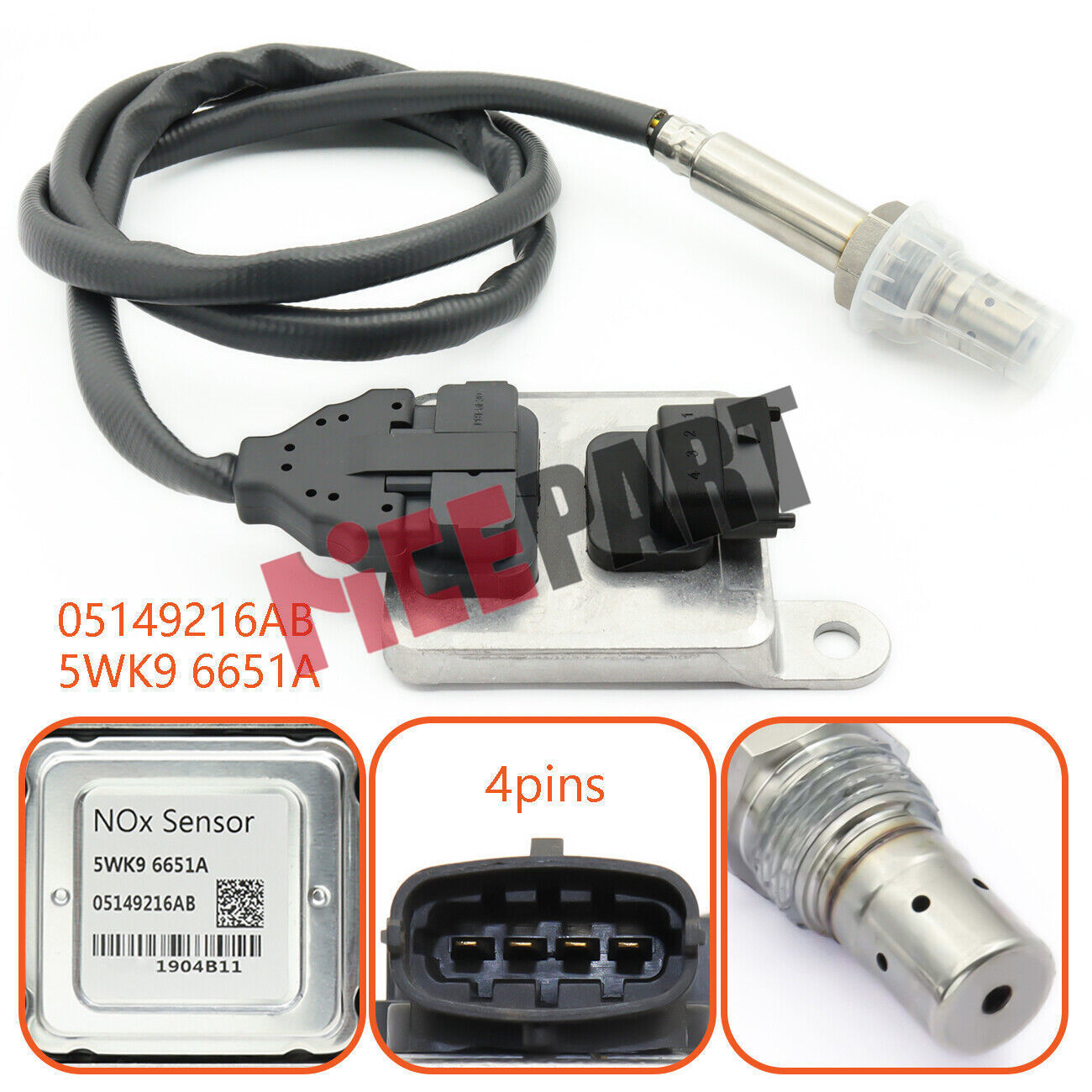 Nox sensor 05149216AB Compatible for Dodge for Ram 3500 4500 5500 6.7L Diesel 5WK96651A