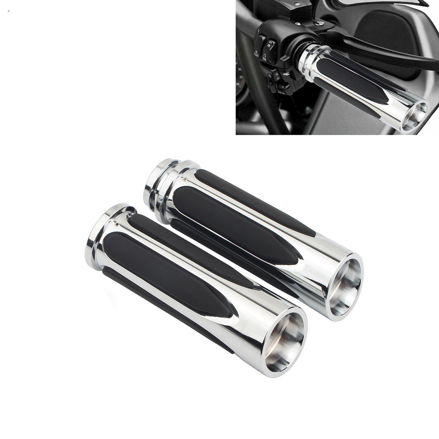 Chrome Handlebar for Harley Touring Road Glide Dyna Softail Sportster Hand Grips