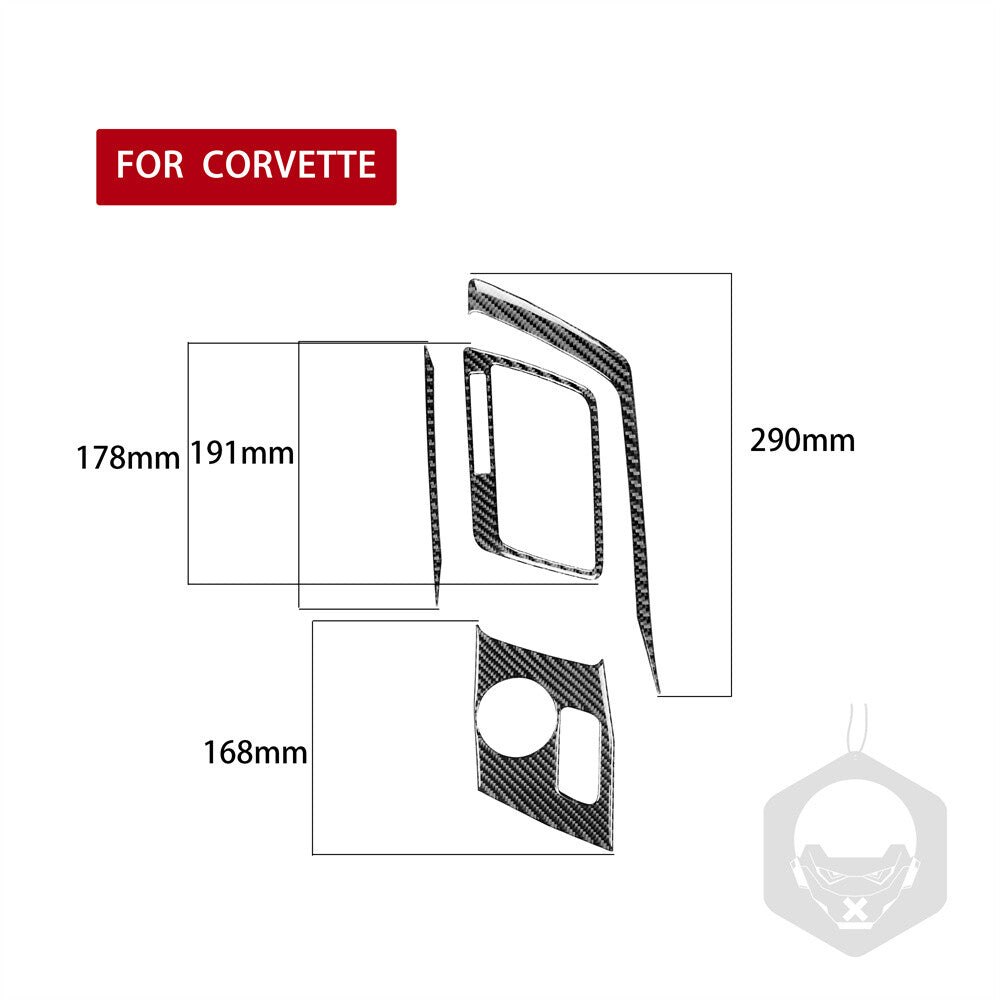 4¡ÁCarbon Fiber Central Gear Shift Panel Cover for Chevrolet for Corvette C7 2014-19