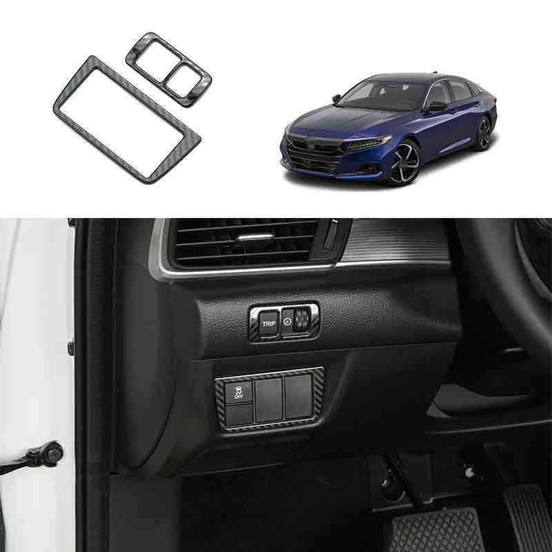 for Honda Accord 18-22 10th Steel Carbon Fiber Headlight Button Frame Cover Trim