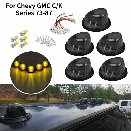 New 5-piece smoked lens cab roof marking running LED light for Chevrolet for GMC C/K Series