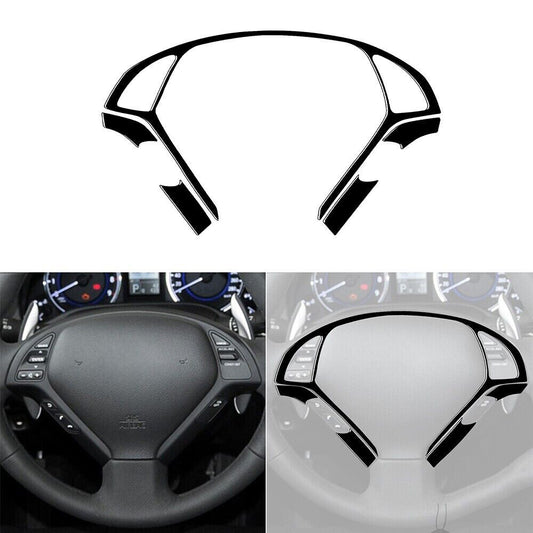 5X Piano Black Steering Wheel Button Frame Cover Trim for Infiniti G37 2010-2013