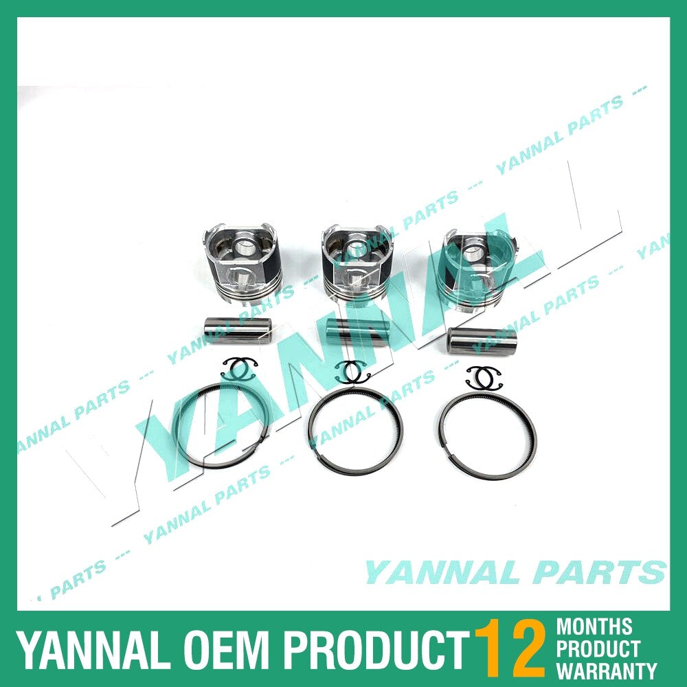3-piece piston with piston rings + 0.5 mm for Yanmar 3TNV82 engine (oversized)