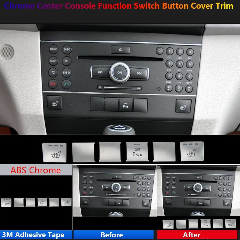 6x for Mercedes-Benz GLK X204 Car Center Console for Seat Function Switch Cover Trim