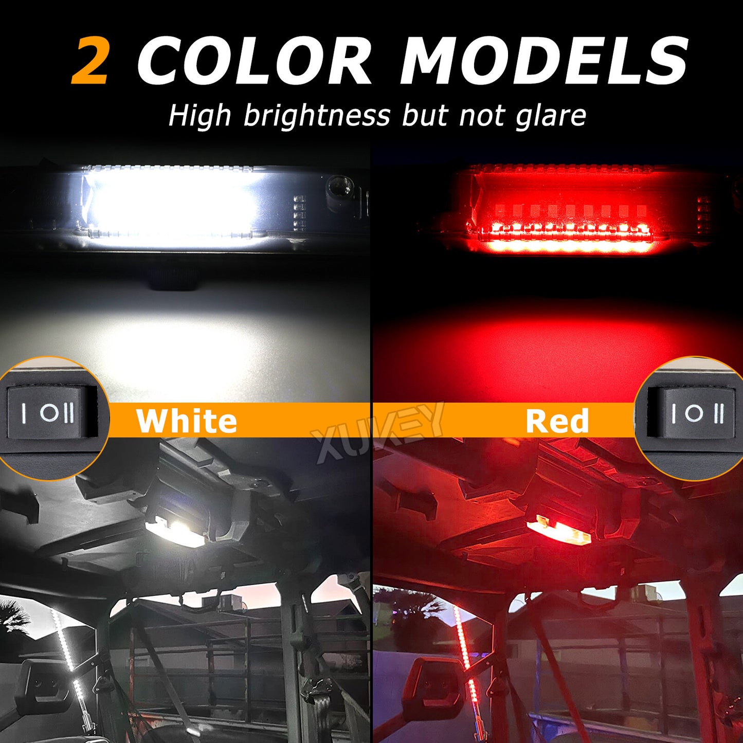 UTV Dome Light Roll Bar Mount LED Cage Interior Lamp for Polaris RZR Off-Road