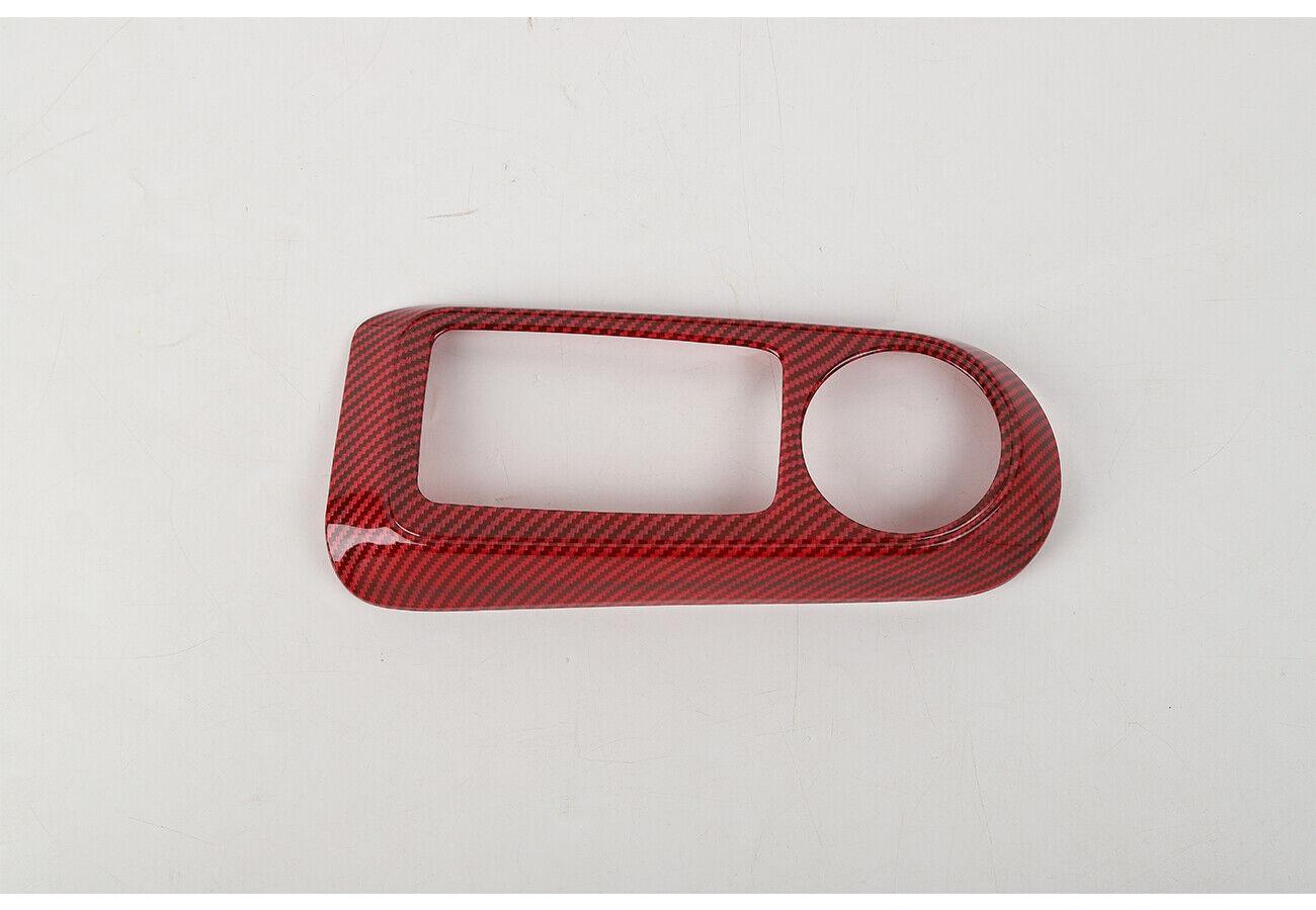 for Ford Bronco 2021-2023 Red Carbon Fiber Gearbox Gear Shift Panel Cover Trim