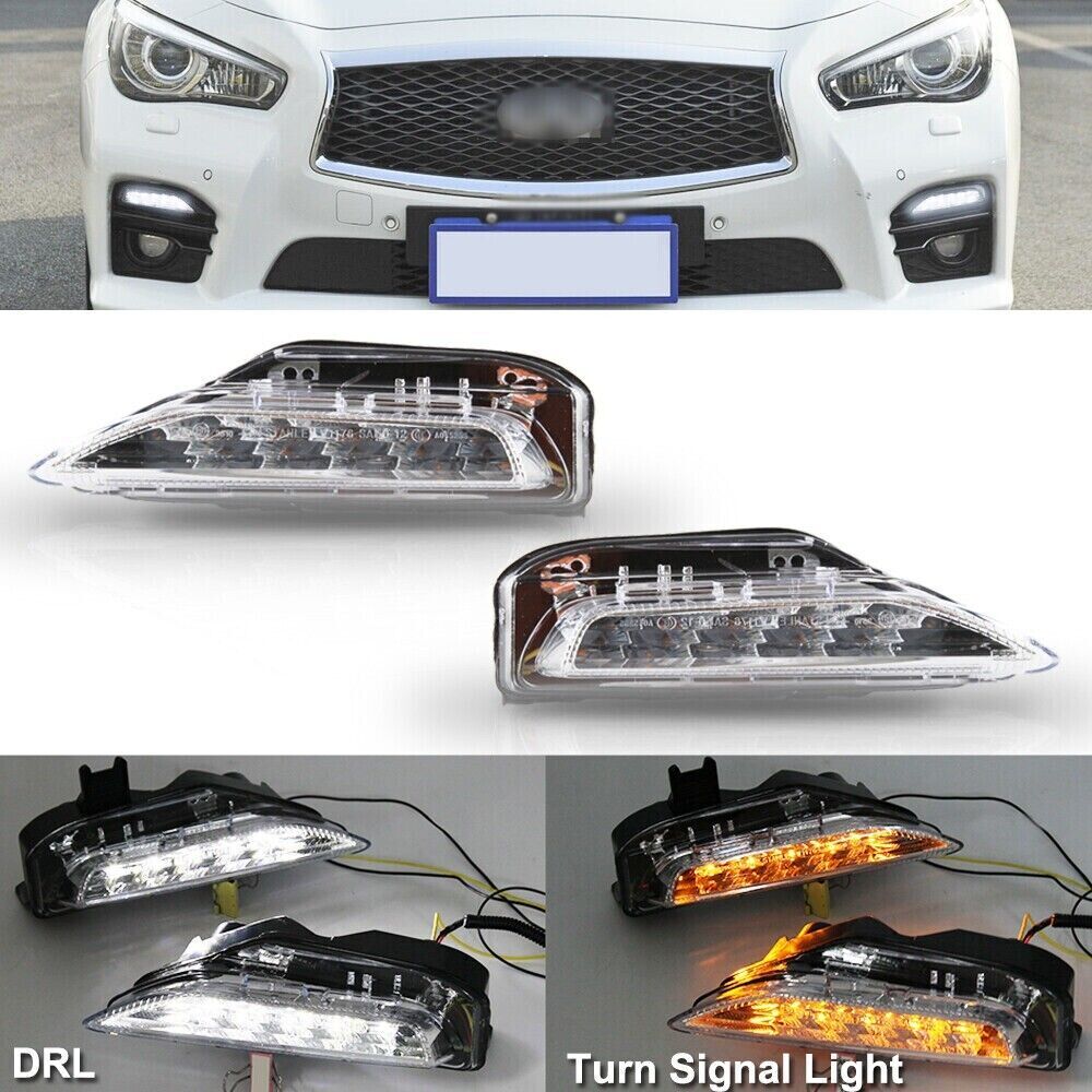for Infiniti Q50 Q50s 14-20 Sequential Front Bumper Lower Turn Signal Light Lamp