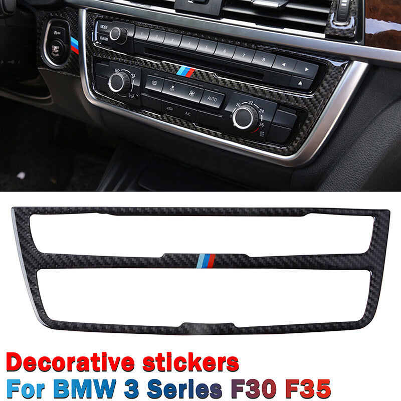 for BMW F30 F35 2003-2018 Real Carbon Fiber M Color Center CD Panel Cover Tri