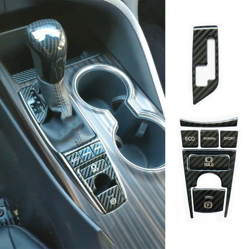 for Toyota for Camry 2018-2023 Carbon Fiber Console Shift Panel Button Cover Trim