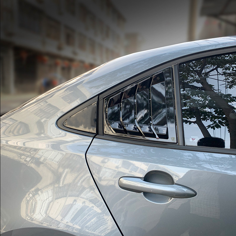 for Toyota for Corolla Sedan 2019-2023 Black Rear Window Louver Cover Side Vent Trim
