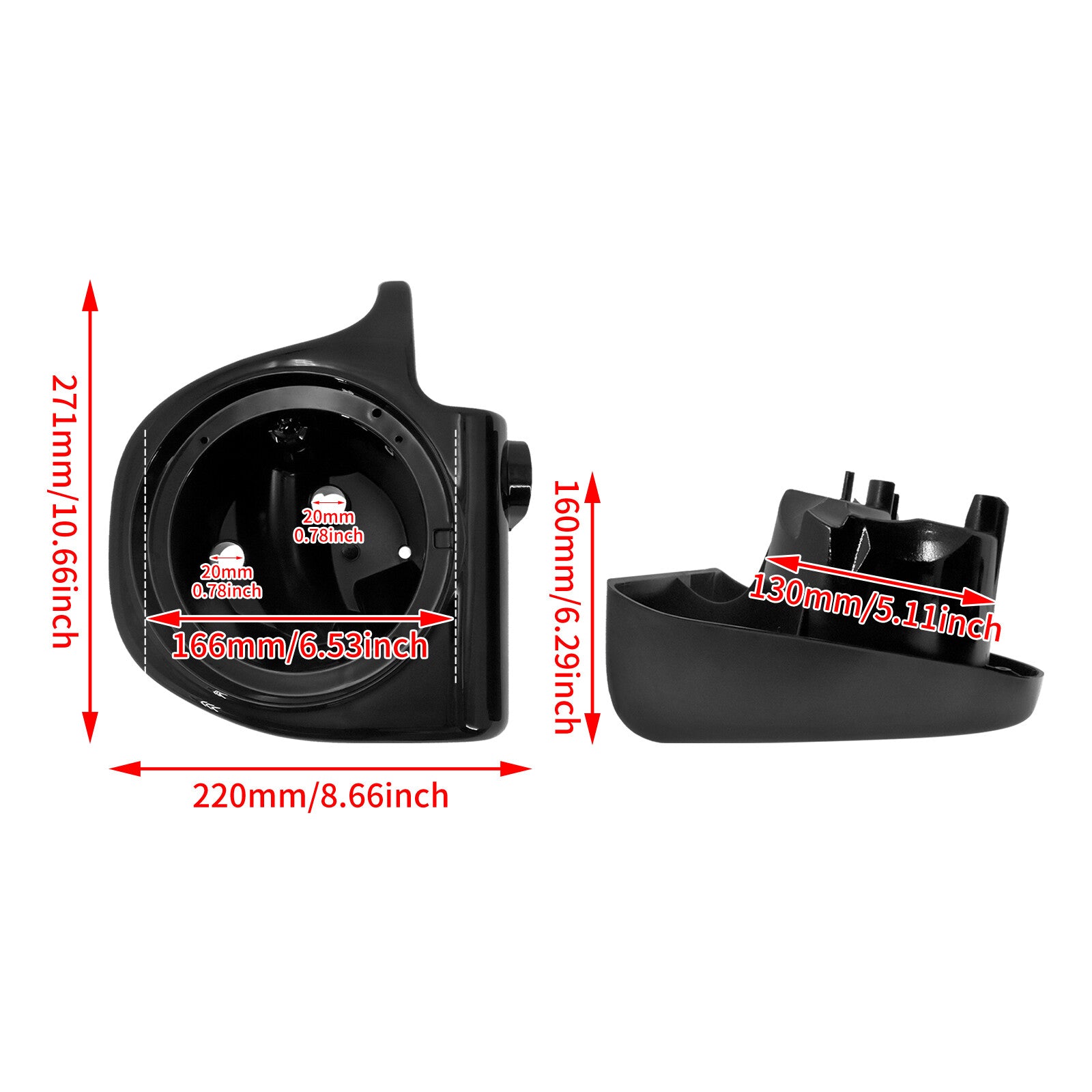 6.5 Lower Fairing Speaker Pods for Harley Touring Street Electra Glide 93-2013