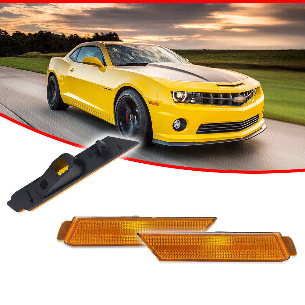 Suitable for 2010-2015 for Chevrolet Camaro front bumper side marker light reflector amber lens