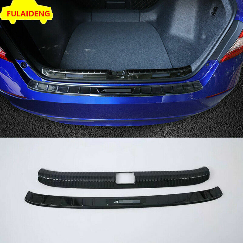 2P for Honda Accord 2018-2021 Black Rear Bumper Protector Sill Scuff Plate Cover