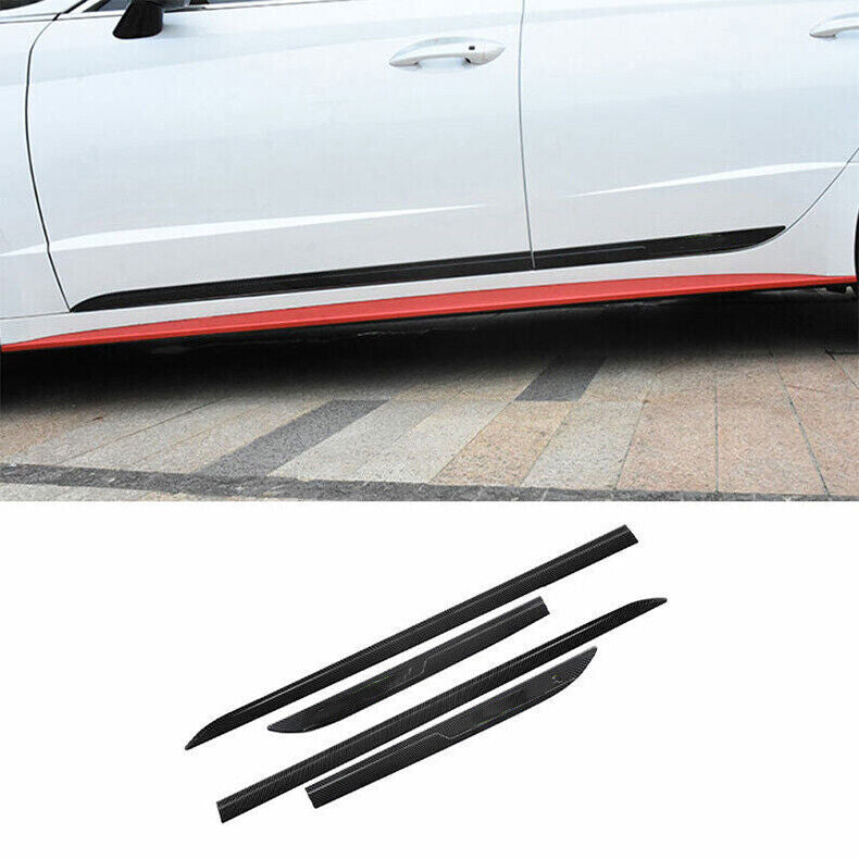 for Hyundai Sonata 2020-2023 Carbon Fiber ABS Body Side Molding Guard Cover Trim