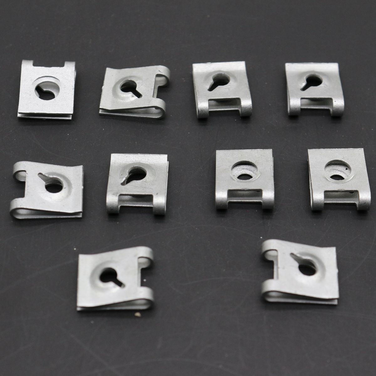 10Pcs Silver Metal U-Nut Retainer Clip 00143689740, 6102442AA for Fiat