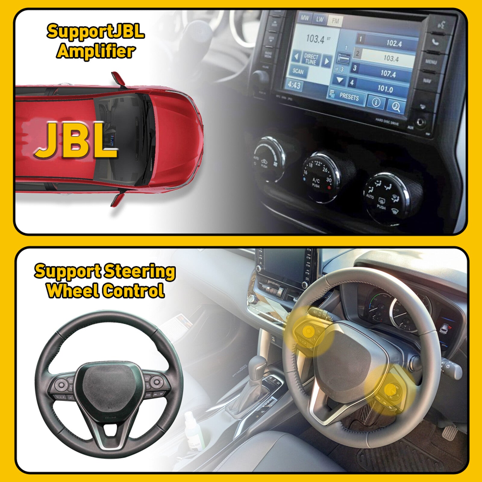 for Toyota 16PIN Car Stereo Radio Power Cord Adapter Kit with AMP Support