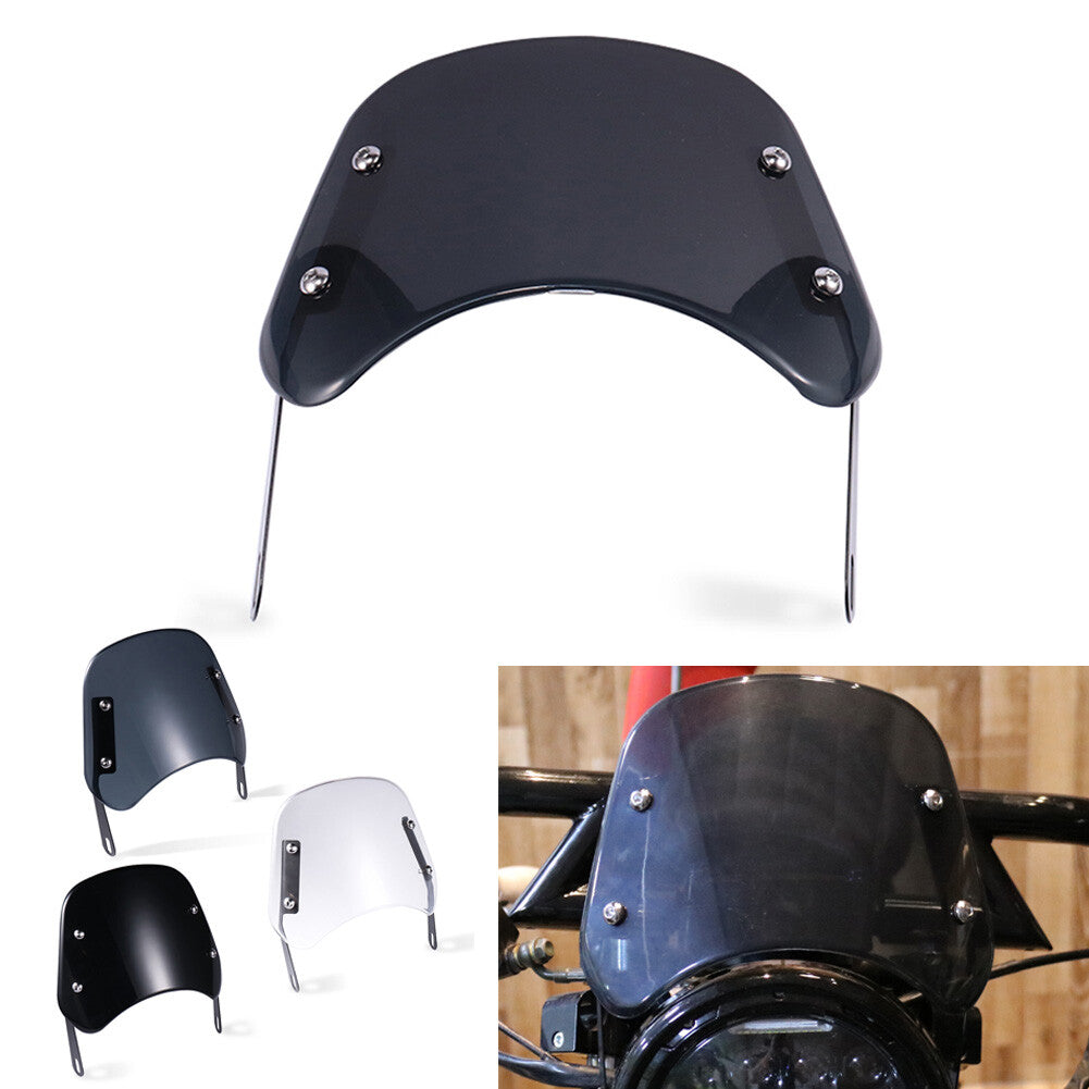 Motorcycle Headlight Windshield Universal Windscreen For 5-7 Round Headlamp
