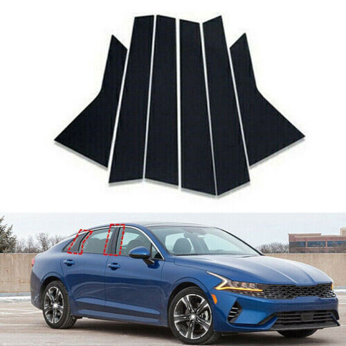 for Kia K5 2021-2023 Piano Black Pillar Posts Door Window Molding Strip Trims 6X