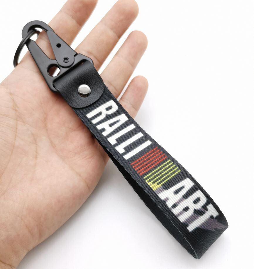 Car keychain/key ring with lanyard, car accessories, Ralliart black, for Mazda .