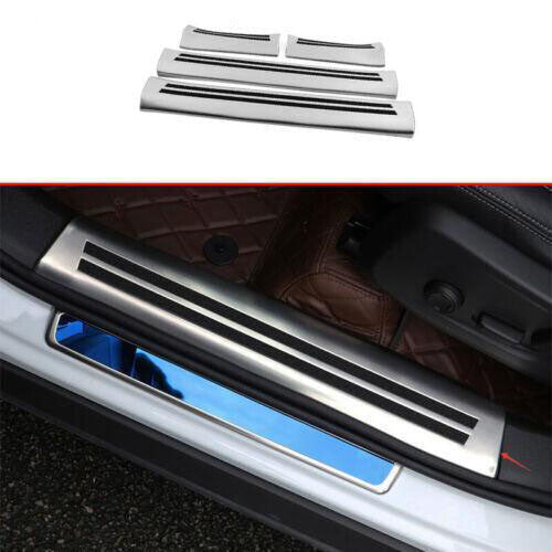 for Volvo XC40 2019-24 Silver Steel Door Sill Scuff Plate Cover Protector Set 4x