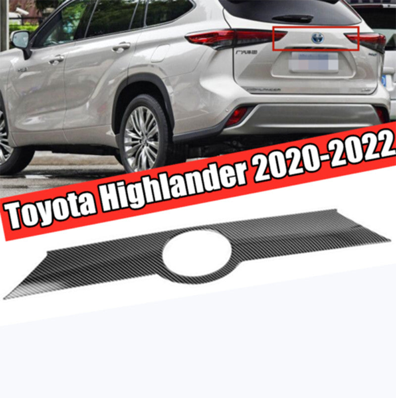 for Toyota Highlander 2020-23 Carbon fiber Rear Door Trunk Lid Cover decor Trim