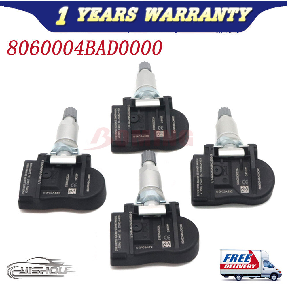 4PCS TPMS 8060004BAD0000 Tire Pressure Monitor Sensor For Trumpchi GA3 433MHz