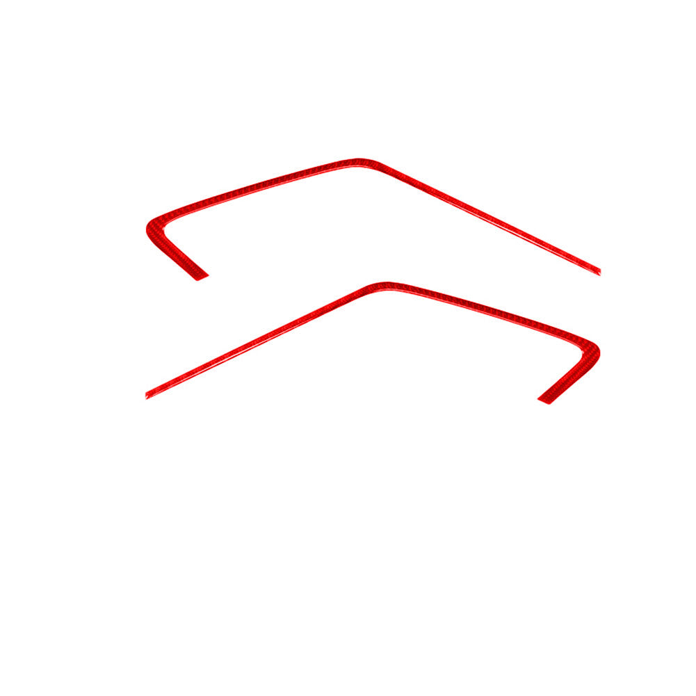 2Pcs Red Carbon Fiber Interior Door Strips Cover Trim for Porsche 718 2016-2022