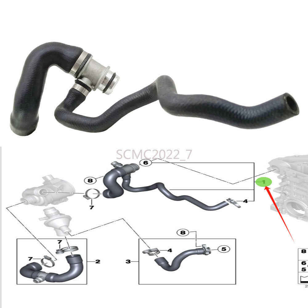 Upgrade Aluminum Coolant Water Hose 11537639998 for BMW N20 F30 F10 X3 Z4 228i