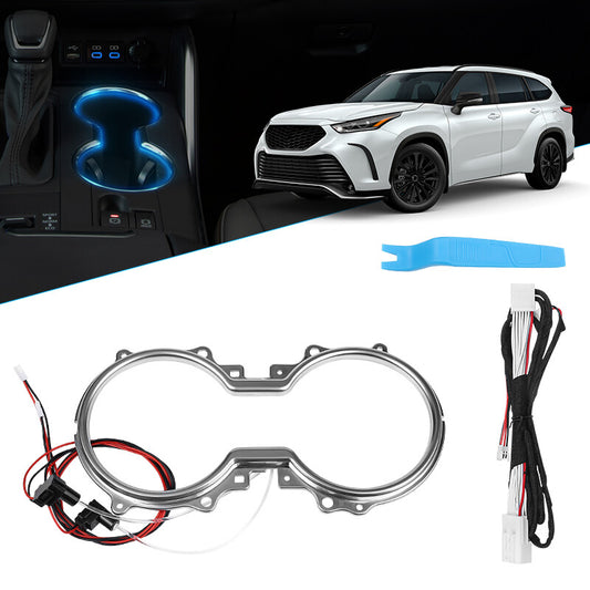 Cup Holder LED Ambient Light Car Accessories for Toyota Highlander 2021-2023