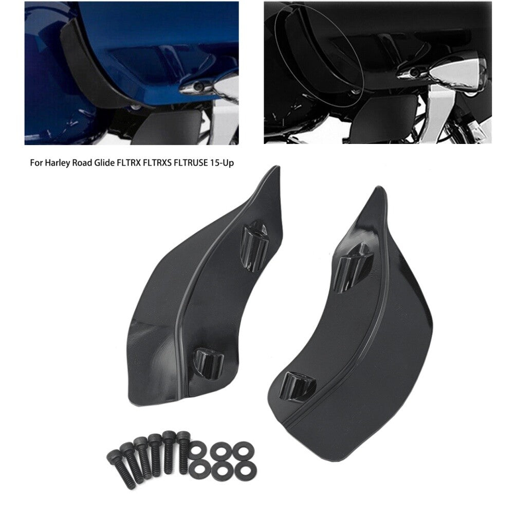 Black Upper Fairing Accents Air Wind Deflector for Harley Touring Road Glide 15+