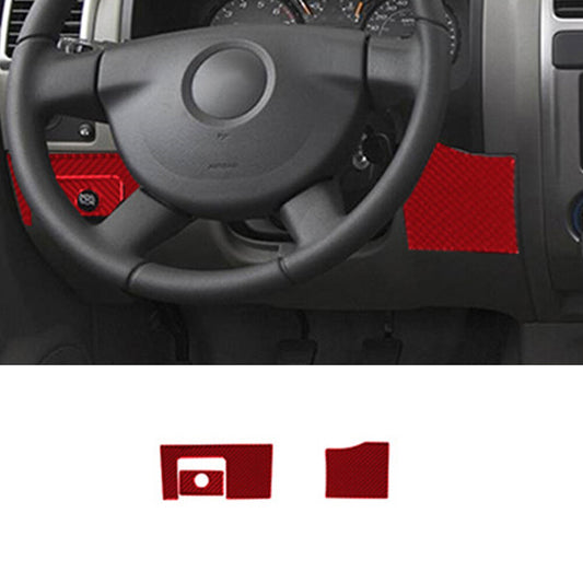 3X Red Carbon Fiber Parking button Cover Trim For Colorado 2004-12/ for Canyon 05-12