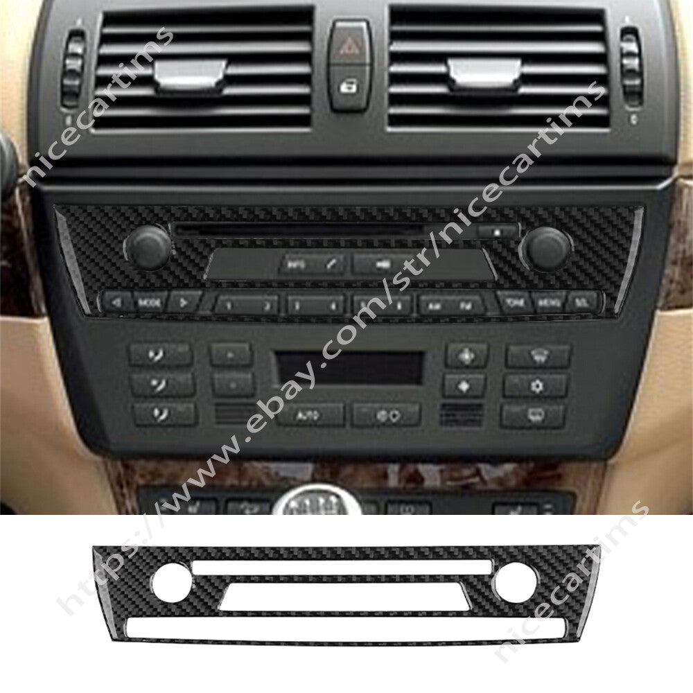 Fit for BMW X3 E83 2004-10 Carbon Fiber Car Central Control CD Switch Panel Trim