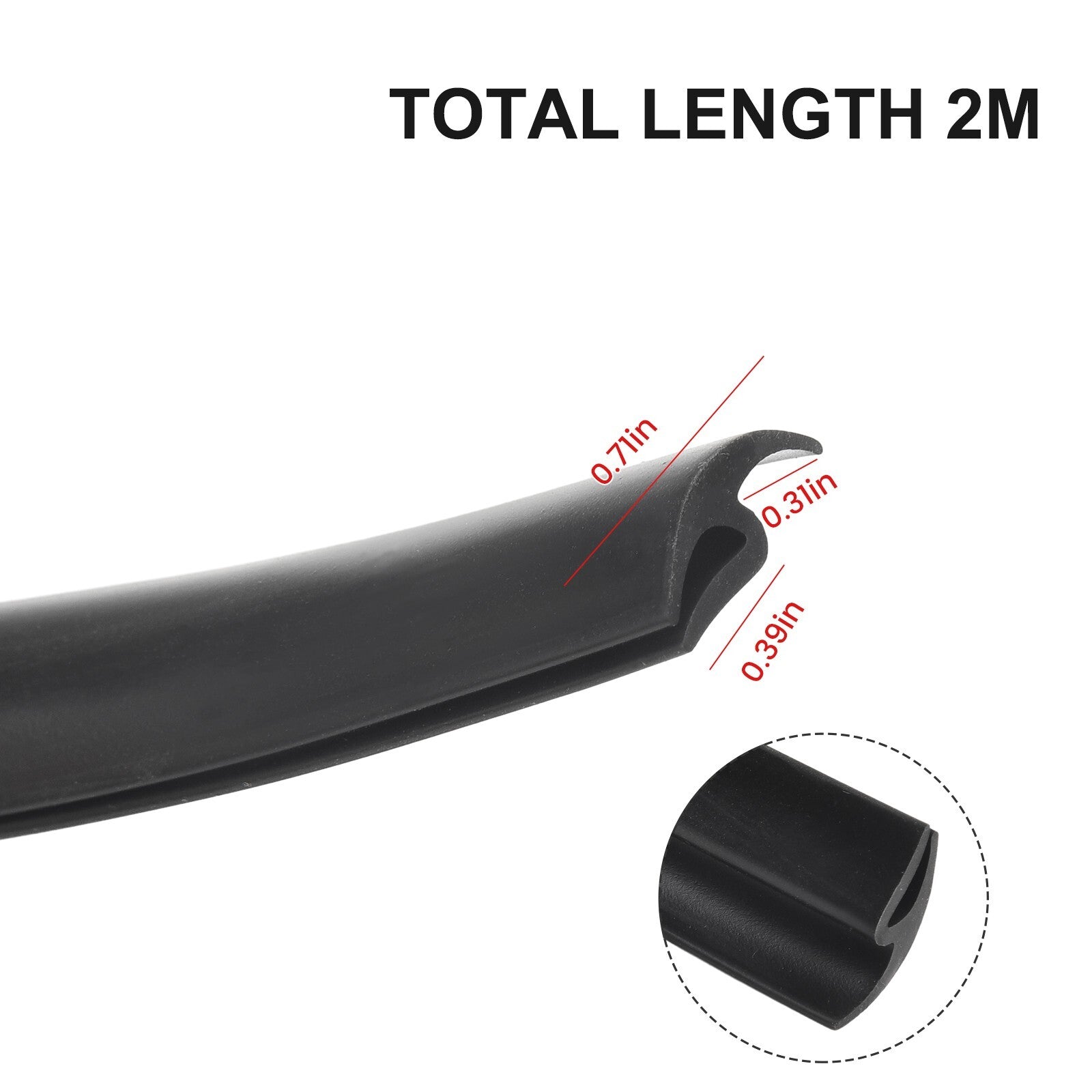 New 2M Car Front Windshield Trim Edge Moulding Rubber Weatherstrip Seal-Strip